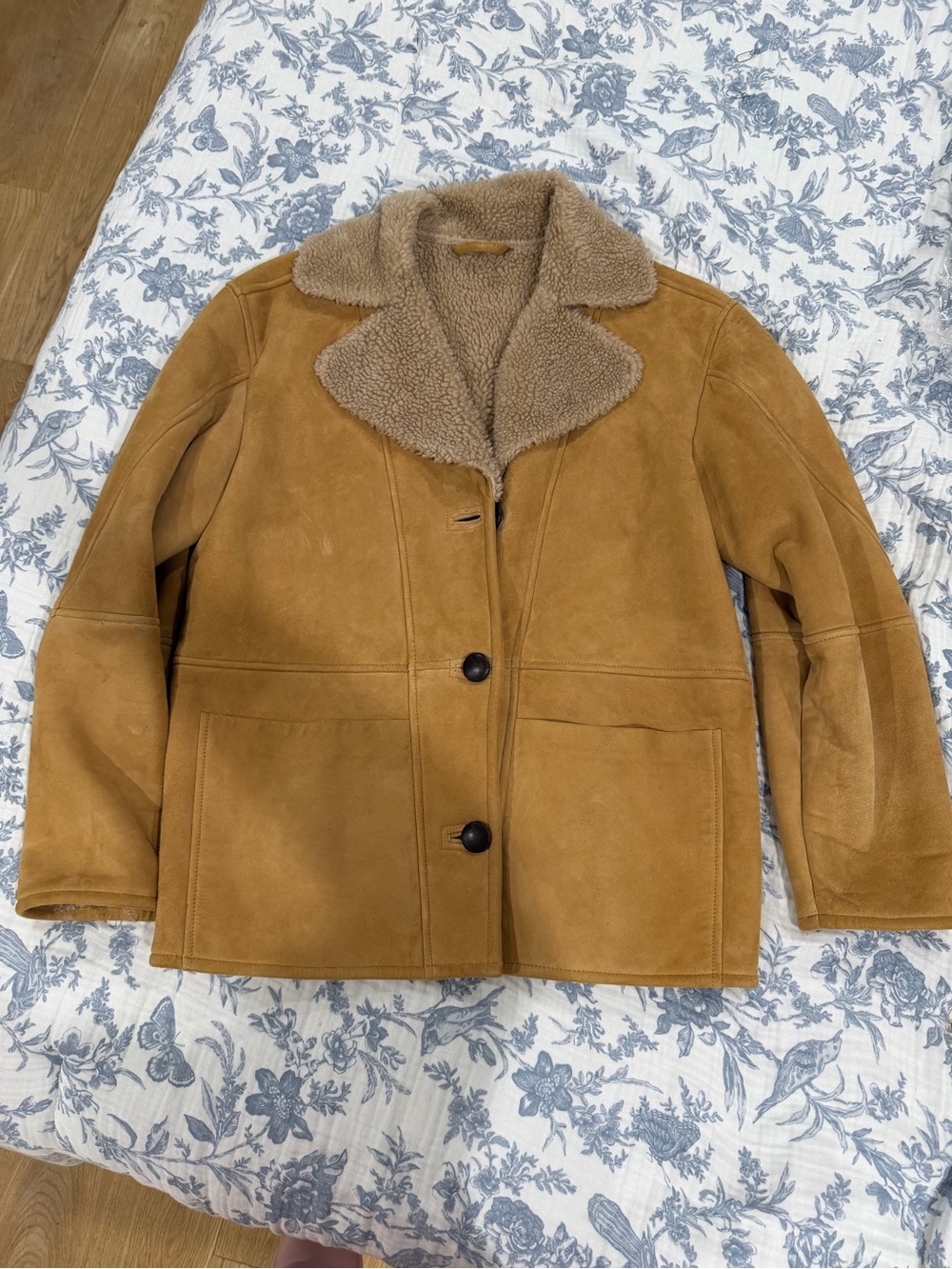 🤎 Reformation VEDA Luca Suede Shearling Coat – Parmesan Suede 🤎 - Picture 11 of 11